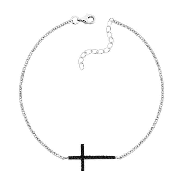 Срібний браслет з фіанітами. Артикул UG5991Б(Ф2).Rh