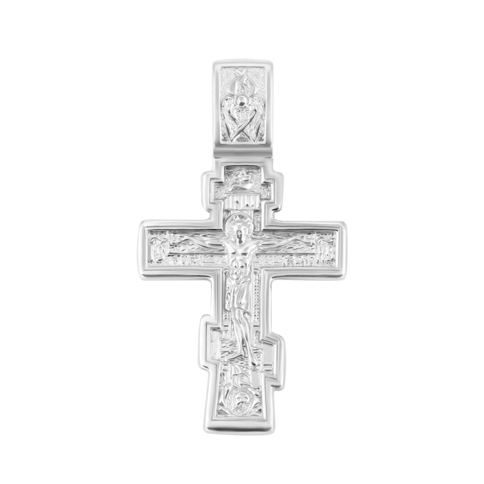 Срібний хрестик. Розп'яття Христове.Артикул UG5881/род