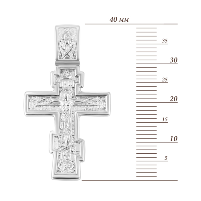 Срібний хрестик. Розп'яття Христове.Артикул UG5881/род