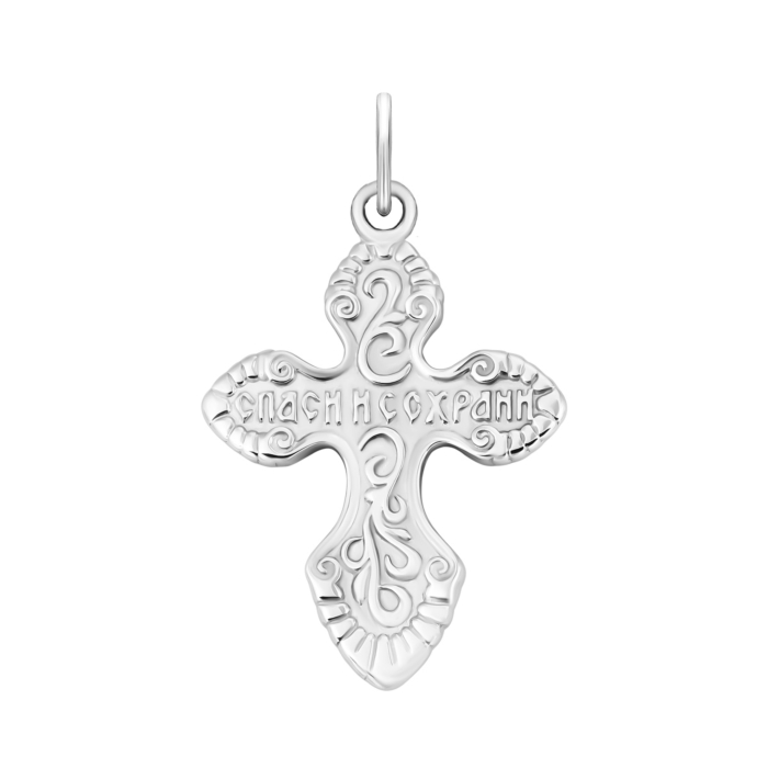 Срібний хрестик. Розп'яття Христове.Артикул UG5906/род