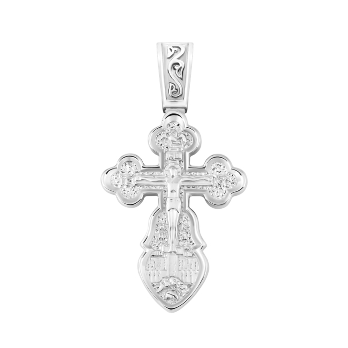 Срібний хрестик. Розп'яття Христове.Артикул UG5916/род