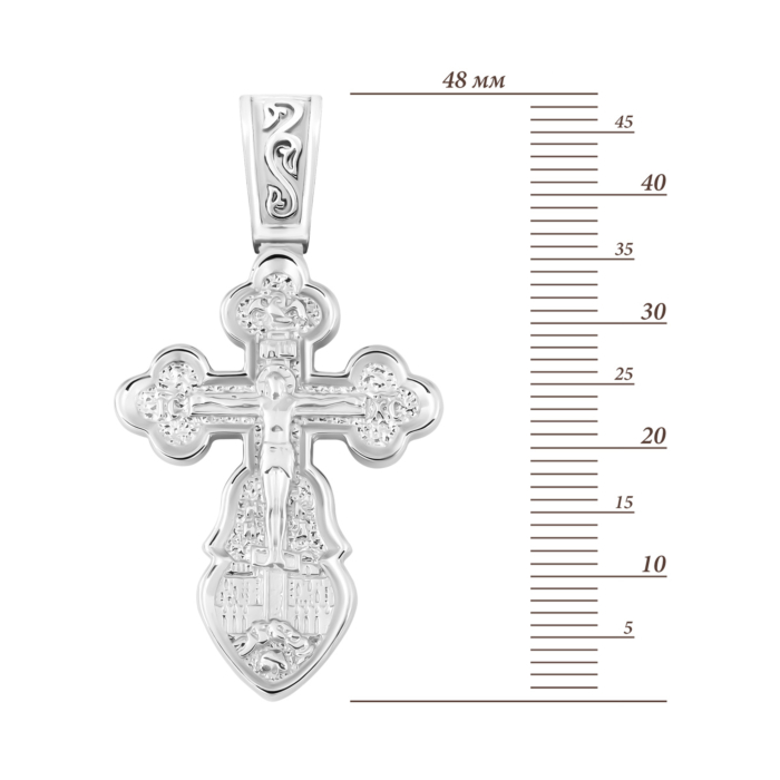 Срібний хрестик. Розп'яття Христове.Артикул UG5916/род