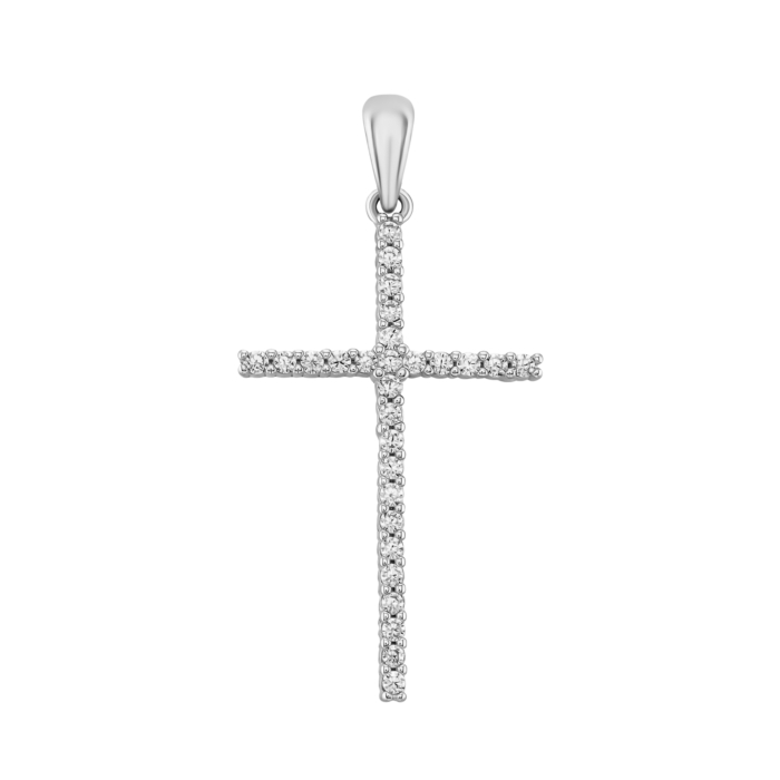 Серебряный крестик с фианитами. Артикул UG5540133б