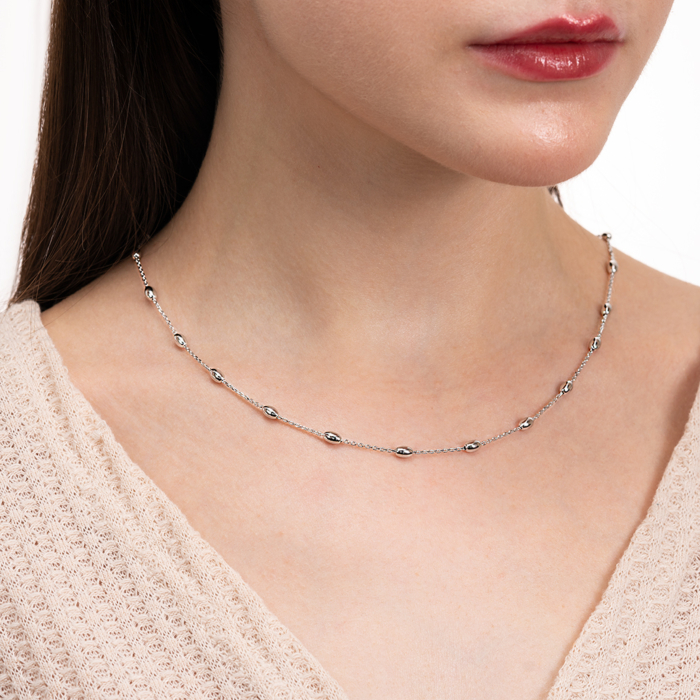 Срібний ланцюжок. Артикул STATION OVAL-L/12