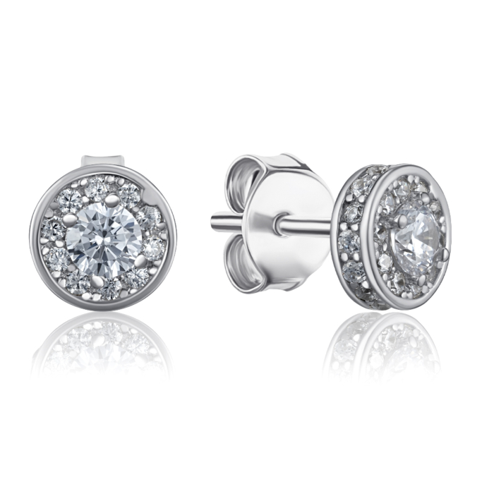 Срібні сережки з фіанітами. Артикул SZDE00316-E/12/1