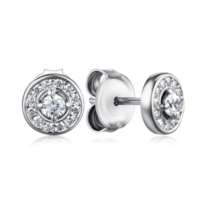 Срібні сережки з фіанітами. Артикул SZDE00337-E/12/1