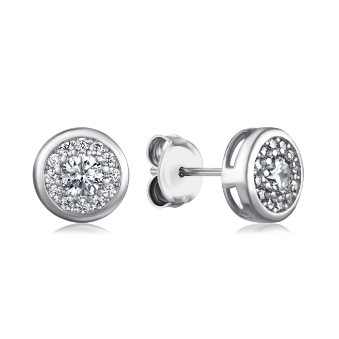 Срібні сережки з фіанітами. Артикул SZDE00357-E/12/1