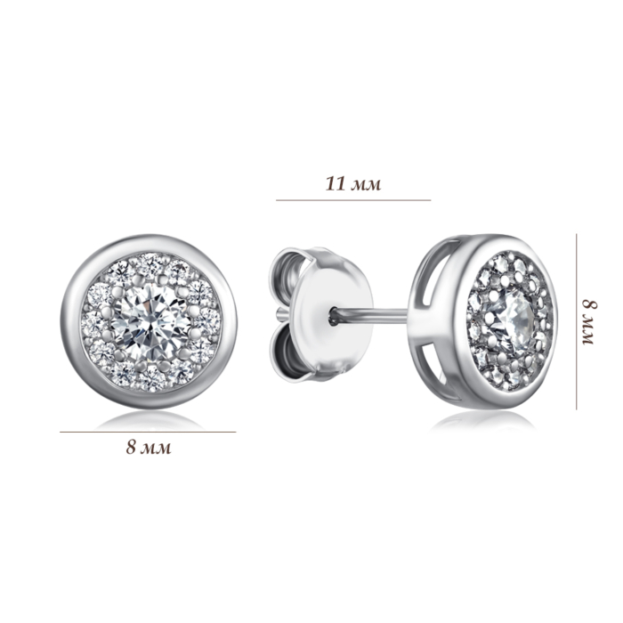 Срібні сережки з фіанітами. Артикул SZDE00357-E/12/1