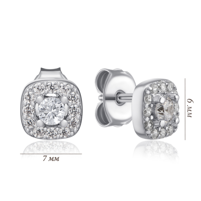 Срібні сережки з фіанітами. Артикул SZDE00376-E/12/1