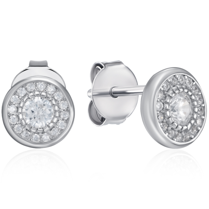 Срібні сережки з фіанітами. Артикул SZDE00403-E/12/1