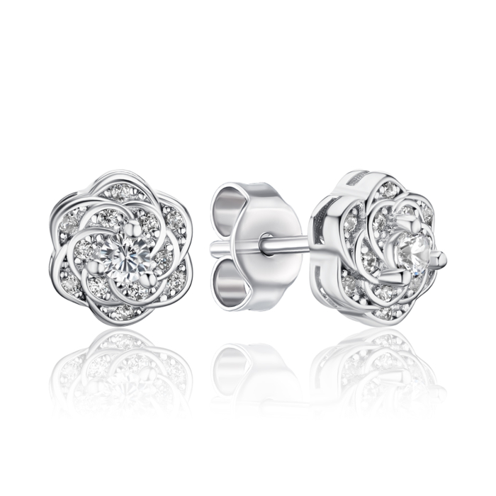 Срібні сережки з фіанітами SZDE00429-E/12/1