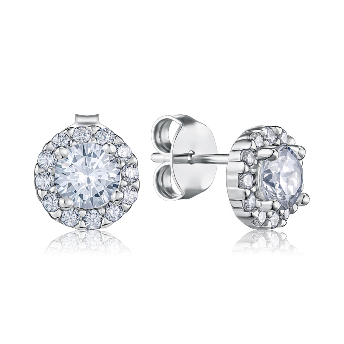 Срібні сережки з фіанітами. Артикул SZDE00436-E/12/1