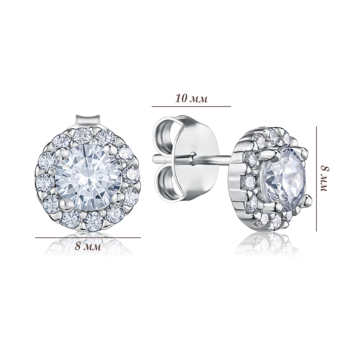 Срібні сережки з фіанітами. Артикул SZDE00436-E/12/1