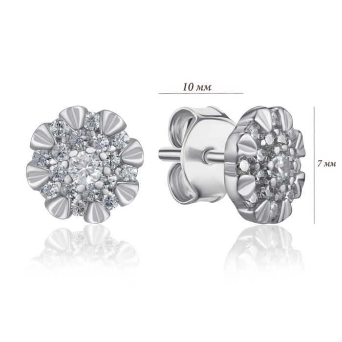 Серебряные серьги с фианитами. Артикул SZDE00446-E/12/1