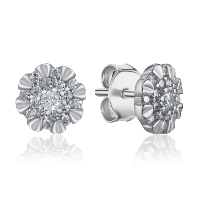 Серебряные серьги с фианитами. Артикул SZDE00446-E/12/1