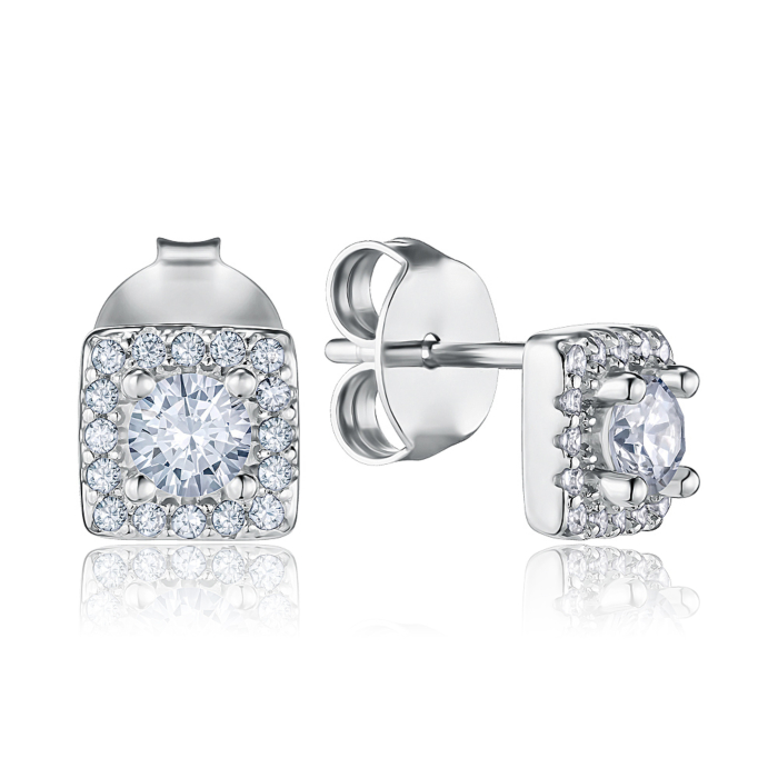 Серебряные серьги с фианитами. Артикул SZDE00479-E/12/1