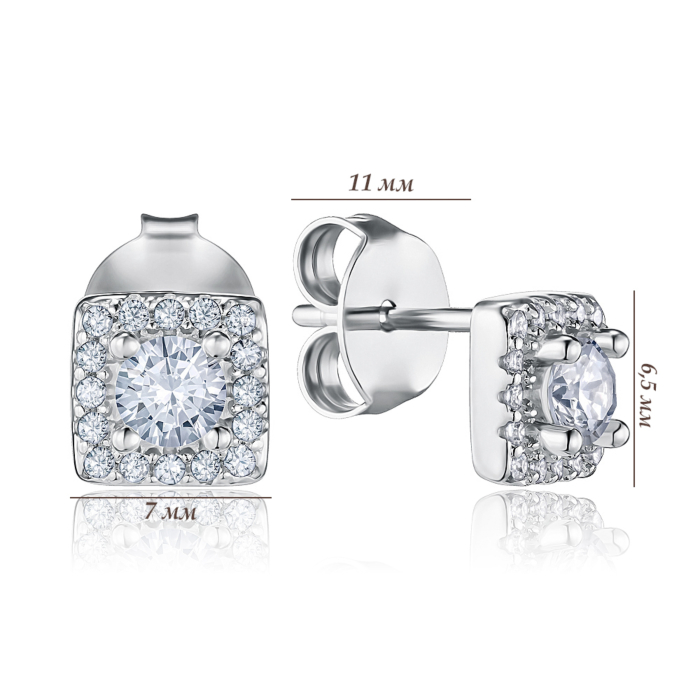 Серебряные серьги с фианитами. Артикул SZDE00479-E/12/1