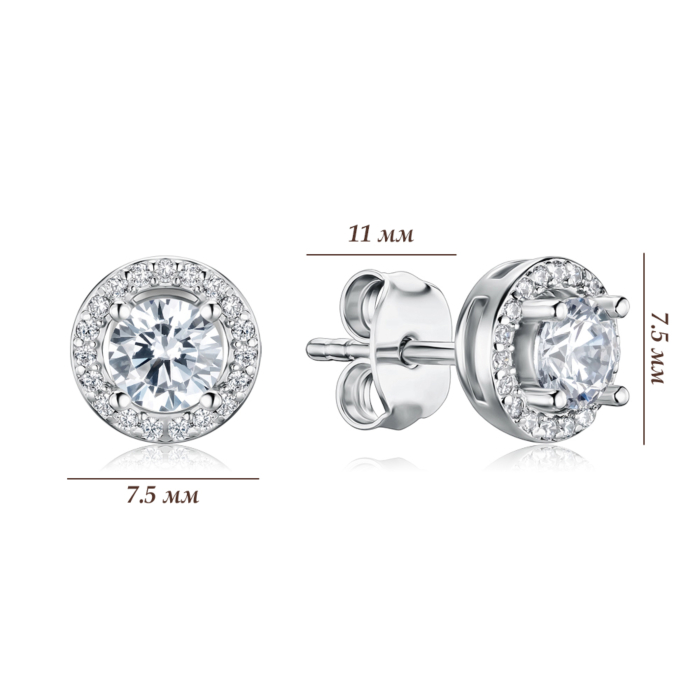 Серебряные серьги с фианитами SZDE00481-E/12/1