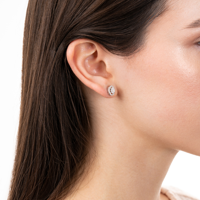 Серебряные серьги с фианитами. Артикул SZDE00494-E/12/1