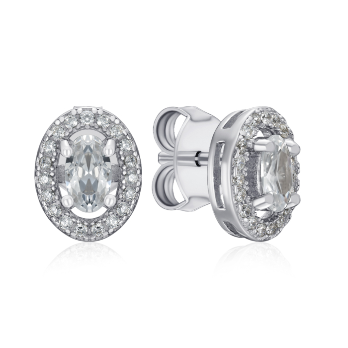 Серебряные серьги с фианитами. Артикул SZDE00494-E/12/1