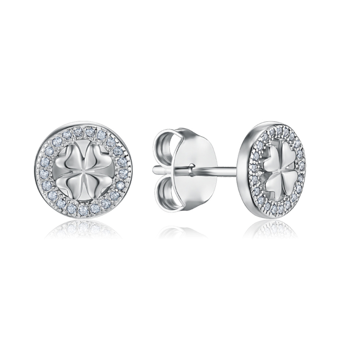 Срібні сережки з фіанітами. Артикул SZDE00518-E/12/1