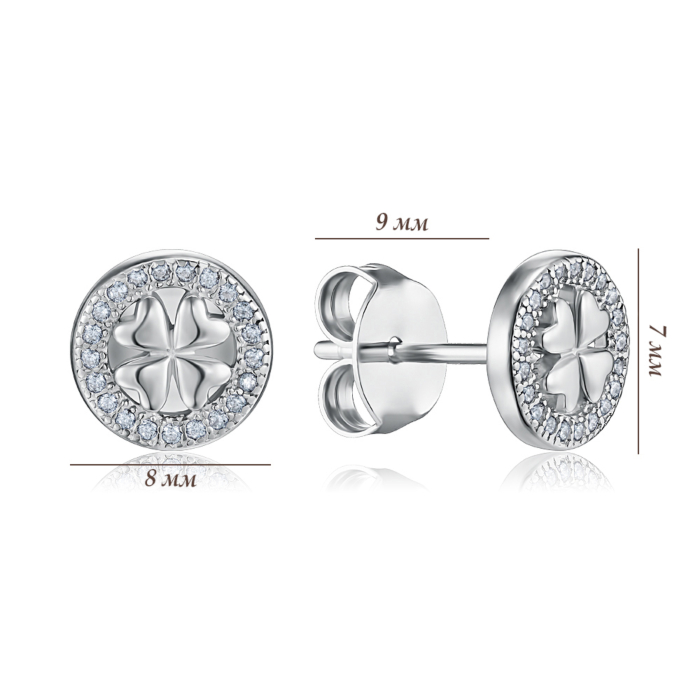 Срібні сережки з фіанітами. Артикул SZDE00518-E/12/1