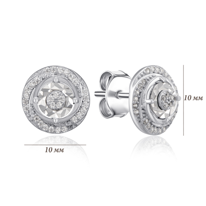 Срібні сережки з фіанітами. Артикул SZDE00521-E/12/1