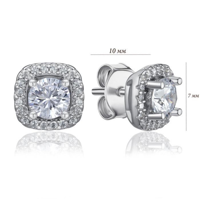 Серебряные серьги с фианитами. Артикул SZDE00524-E/12/1