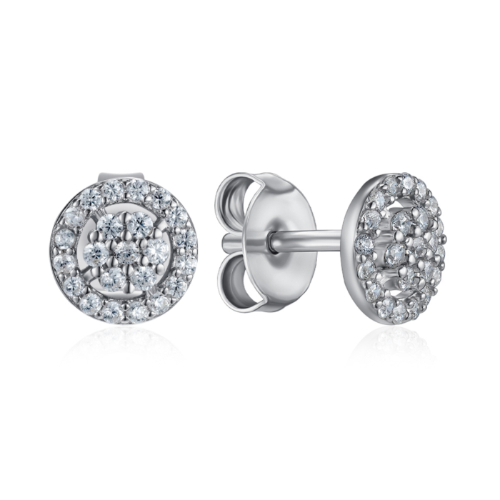 Срібні сережки з фіанітами. Артикул SZDE00525-E/12/1