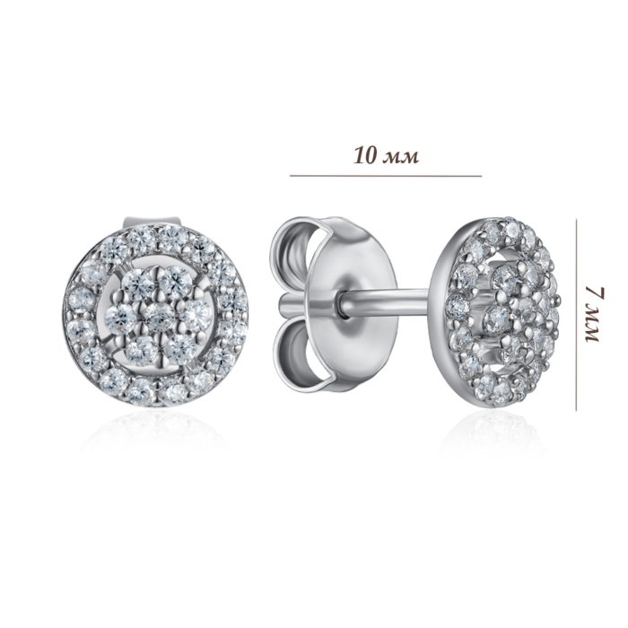 Срібні сережки з фіанітами. Артикул SZDE00525-E/12/1
