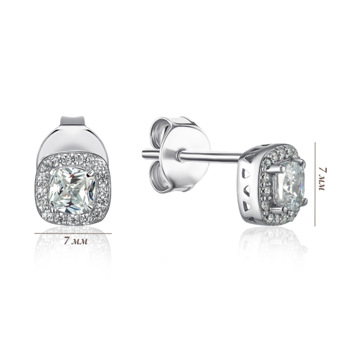 Срібні сережки з фіанітами. Артикул SZDE00542-E/12/1