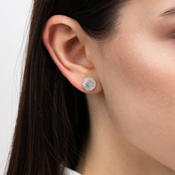 Срібні сережки з фіанітами. Артикул SZDE00563-E/12/1