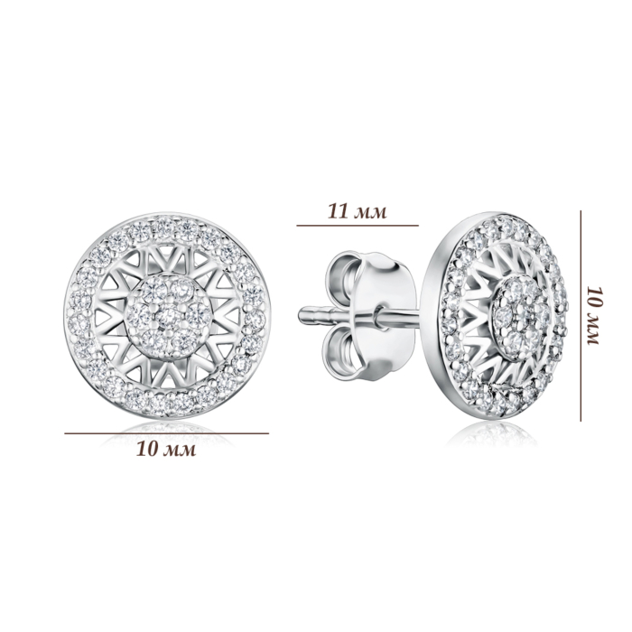 Серебряные серьги с фианитами SZDE00565-E/12/1