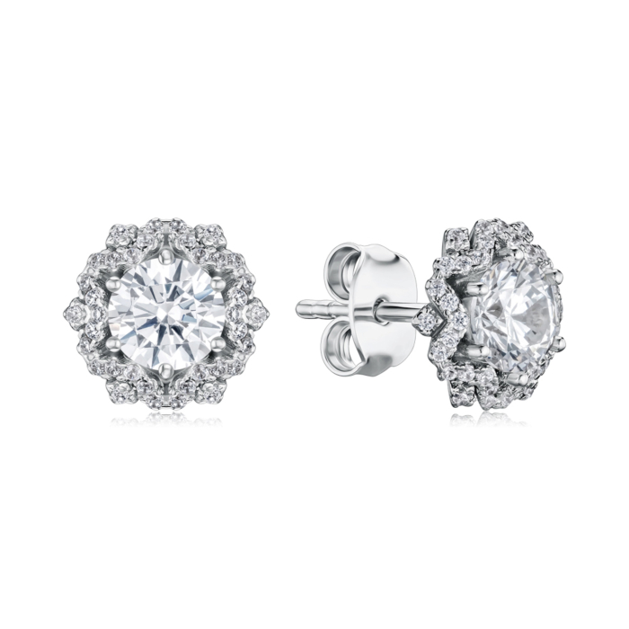 Срібні сережки з фіанітами SZDE00638-E/12/1