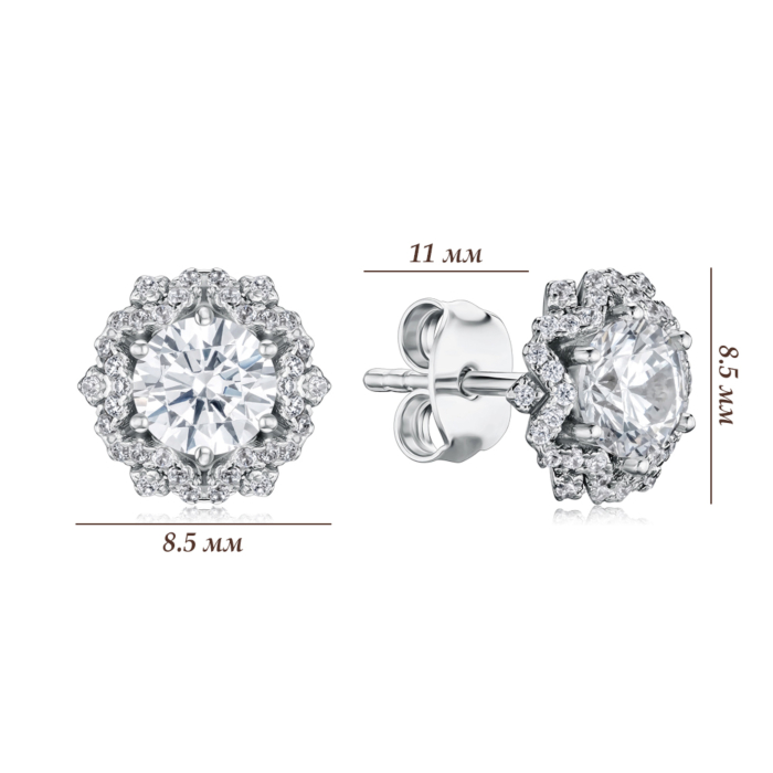 Срібні сережки з фіанітами SZDE00638-E/12/1