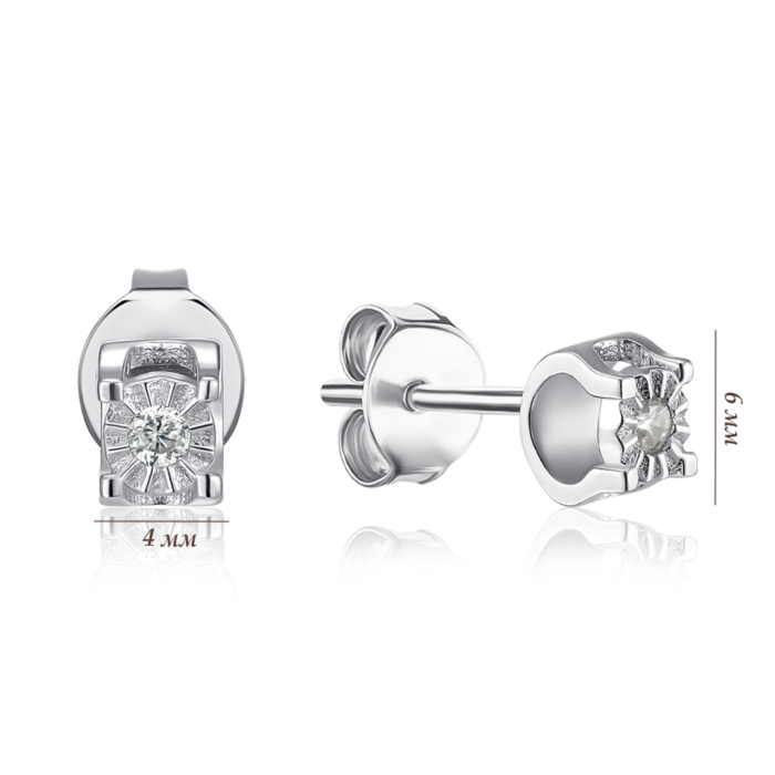 Срібні сережки з фіанітом. Артикул SZDE00949-E/12/1