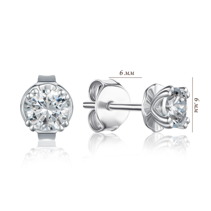 Серебряные серьги с фианитом. Артикул SZDE00952-E/12/1