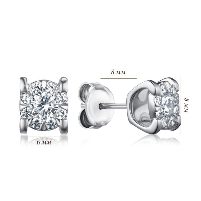 Серебряные серьги с фианитами. Артикул SZDE01046-E/12/1