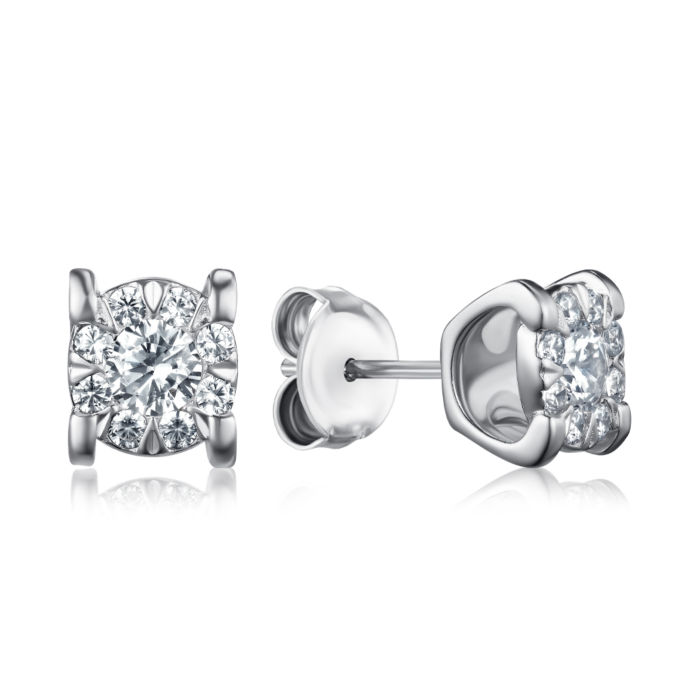 Серебряные серьги с фианитами. Артикул SZDE01046-E/12/1