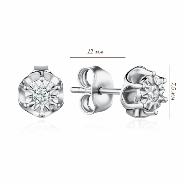 Срібні сережки з фіанітами. Артикул SZDE01084-E/12/1