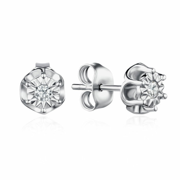 Срібні сережки з фіанітами. Артикул SZDE01084-E/12/1