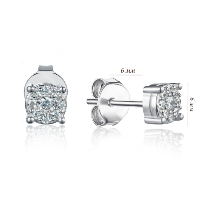 Срібні сережки з фіанітами. Артикул SZDE01183-E/12/1