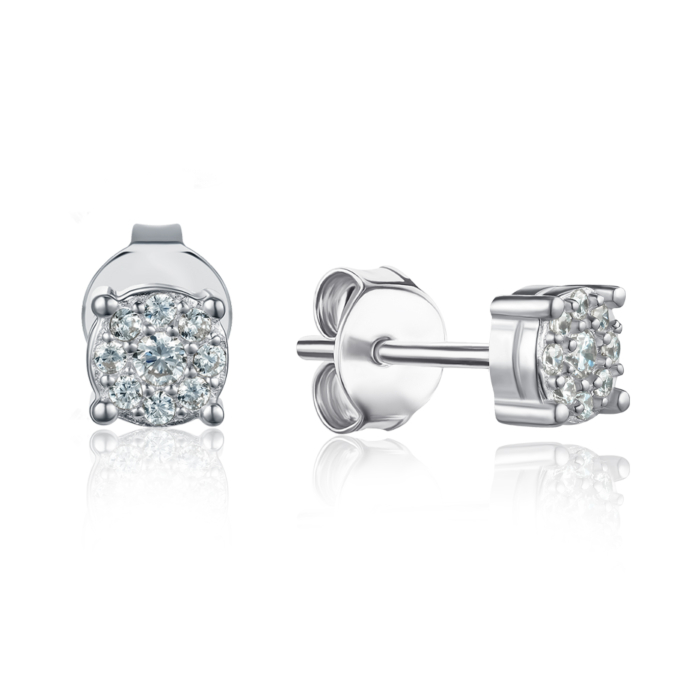 Срібні сережки з фіанітами. Артикул SZDE01183-E/12/1