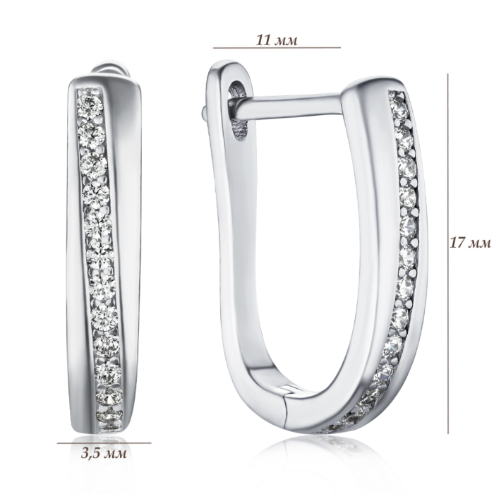 Серебряные серьги с фианитами SZDE04845-E/12/1