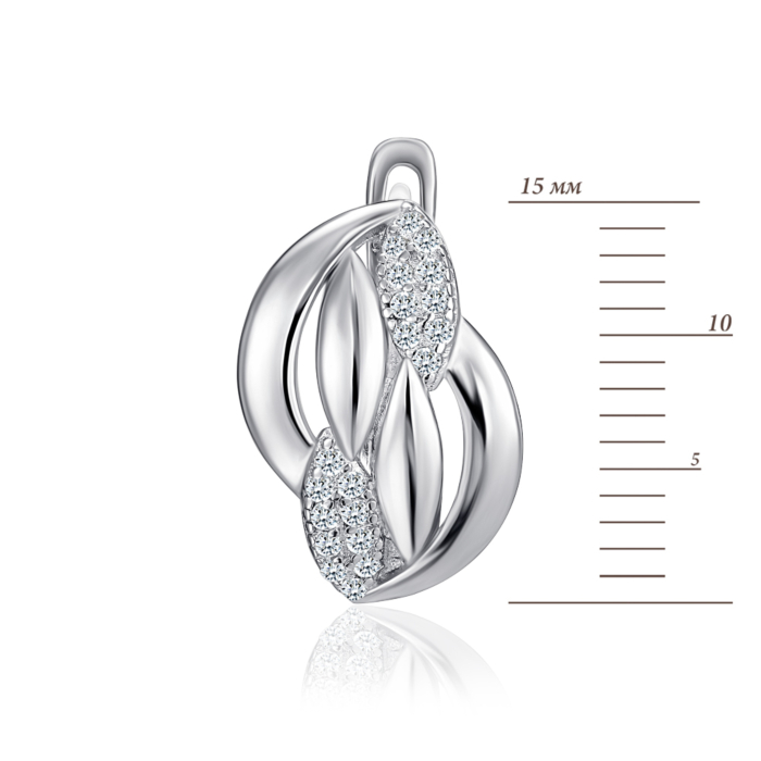 Срібні сережки з фіанітами. Артикул SZDE04859-E/12/1