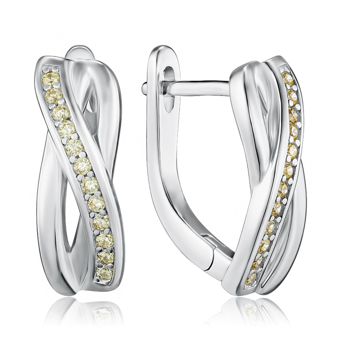 Серебряные серьги с фианитами. Артикул SZDE04862-E/12/1878