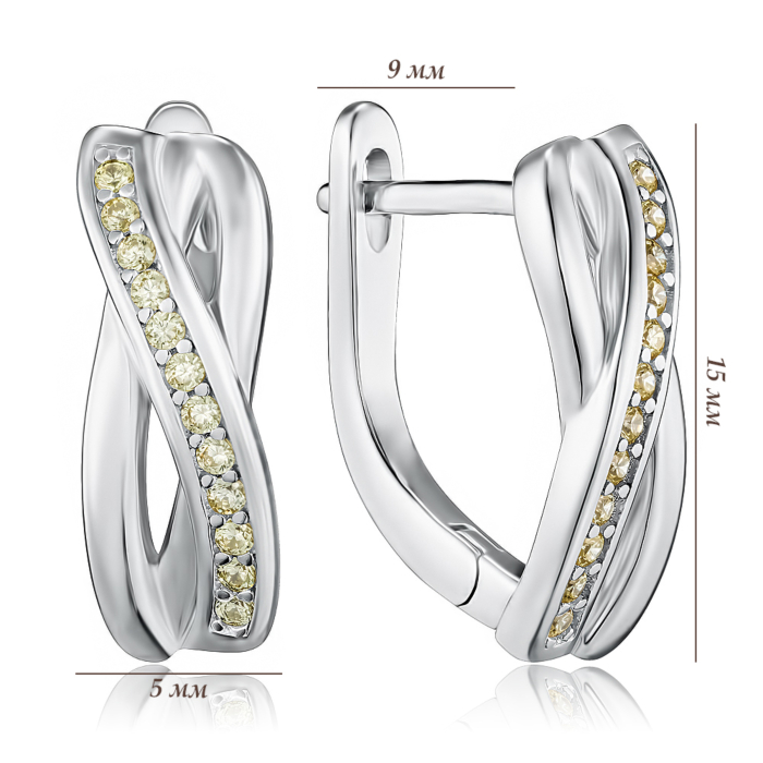 Серебряные серьги с фианитами. Артикул SZDE04862-E/12/1878