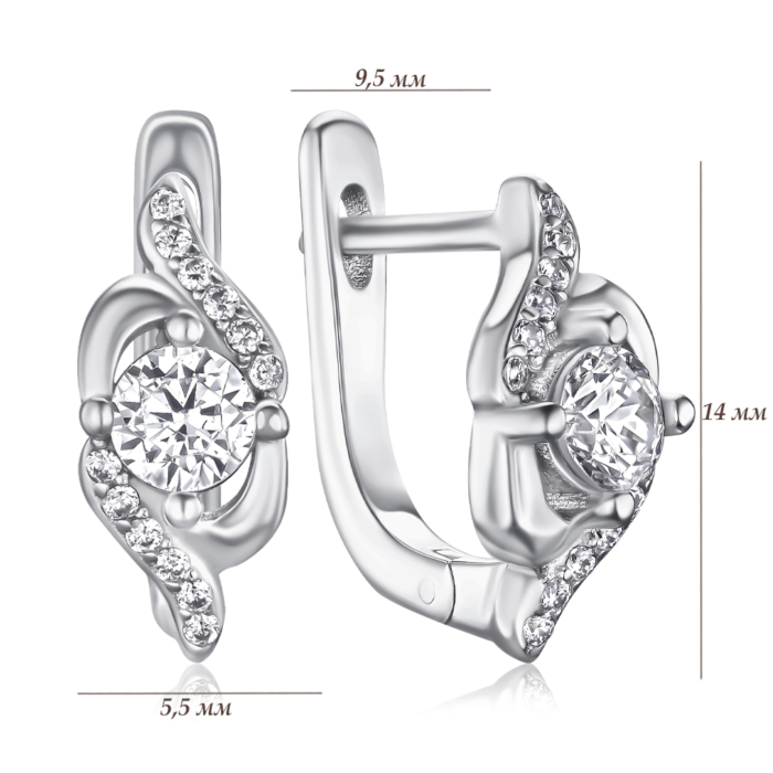 Серебряные серьги с фианитами SZDE04876-E/12/1