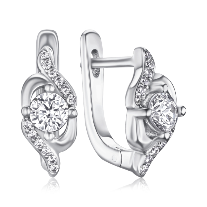Серебряные серьги с фианитами SZDE04876-E/12/1