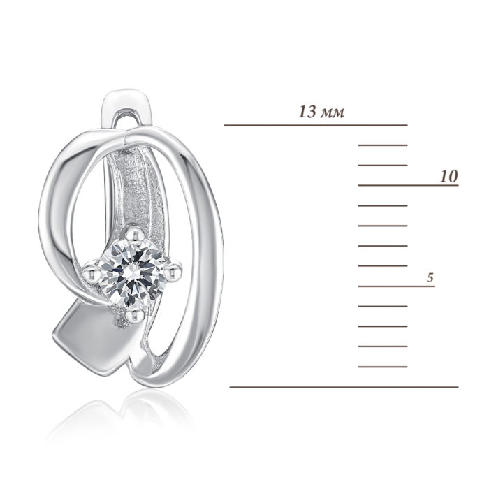 Срібні сережки з фіанітом. Артикул SZDE04877-E/12/1